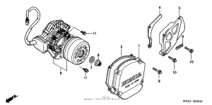 CR250R Left crankcase cover + generator