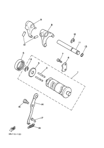 PW80 Shift cam. fork