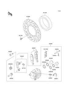 KL650 Передний тормоз
