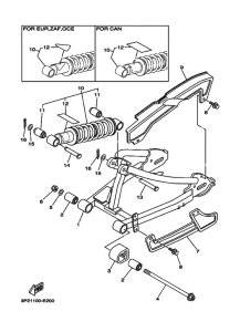 TTR90E Задний рычаг и подвеска