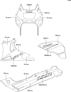 ZX500 Decals(ebony / green)(zx500-d1)
