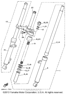 YSR50A Передняя вилка