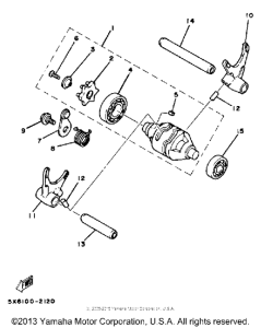 YZ490J Shift cam-fork