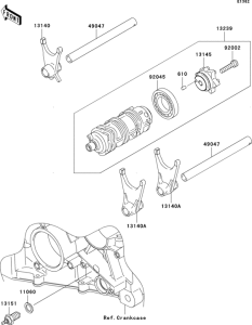 ZX600 Валы и вилки переключения передач