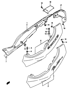 GSF1200S (ABS) Обтекатель задний