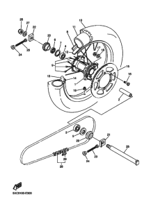YZ250F YZ250FV Rear wheel complete assy
