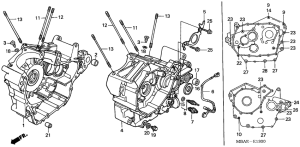 VT750C Картер двигателя