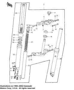 KE125 Вилка передней оси