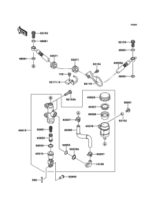 KL650 Задний торм цилиндр