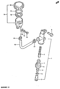 GSX550 Задний тормозной цилиндр