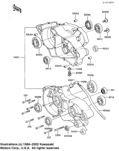 KX60 Картер двигателя