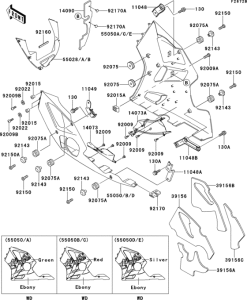 ZX600 Cowling lowers(1 / 2)(zx600-f3)