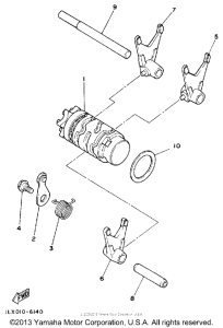 YZ125T Shift cam-fork