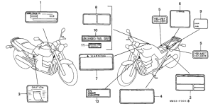 CB750F Лейбл предостережения