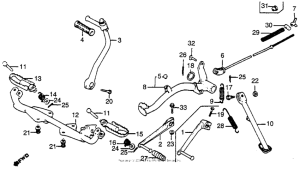 XR80 Pedal + kick starter arm + stand 80-84