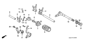 CR125R Вилка переключения передач