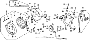 CJ360 Headlight + headlight stay