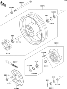 ZX400 Задняя ступица колеса
