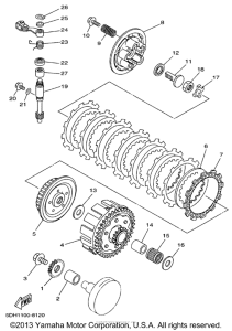 YZ125K1 Сцепление