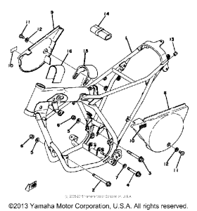 YZ100F Frame - side cover