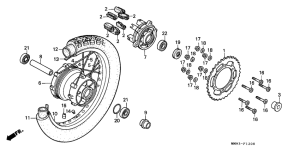 XL600V Rear wheel complete assy