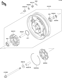 VN1500 Заднее колесо и цепь