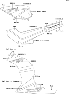 EX500 Decal(red / white)