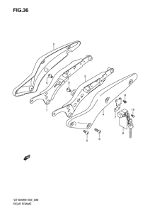 VZ1500 Задняя рама в сборе