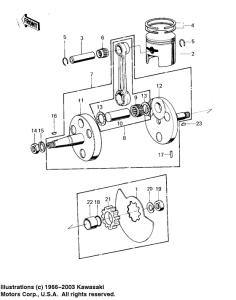 KD80 Crankshaft / piston / rotary valve