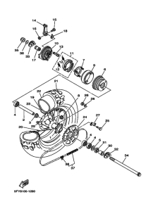 TW200E Rear wheel complete assy