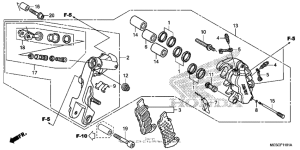 ST1300 (ABS) Передний тормозной суппорт левый
