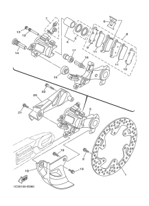 YZ250V Задний суппорт