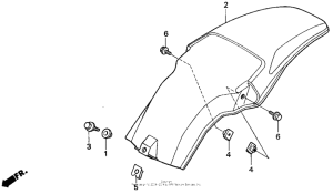 CR80R Задний бампер