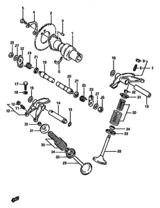 DR600 Распред вал-клапана