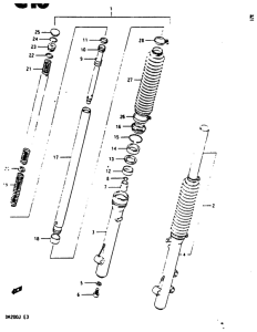 DR200 Вилка передней оси