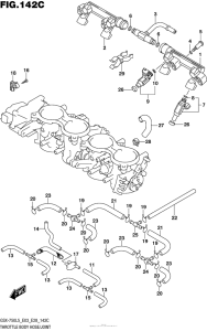 GSX-R750 Throttle Body Hose / joint (Gsx-R750L5 E33)