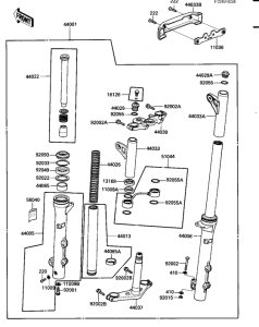 KZ1100 Вилка передней оси