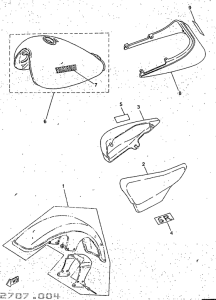 SR250 Guardabarros del.,tapas lat.