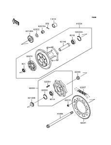 KLE500 Заднее колесо и цепь