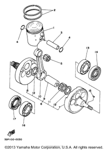 WR250Z Коленвал,поршни