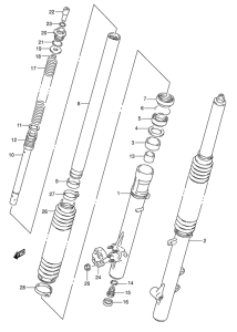 DR350 Передняя вилка