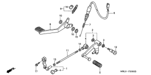 NT650 Brake pedal assy