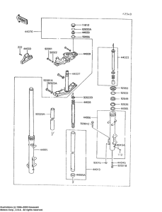VN750 Вилка передней оси