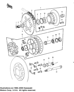 KZ750 Rear hub / chain