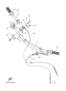 YZ250V Steering handle & cable
