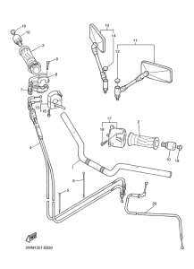XJR1300 Guidon & cable
