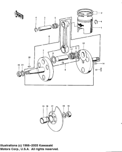 KV100 Crankshaft / piston / rotary valve