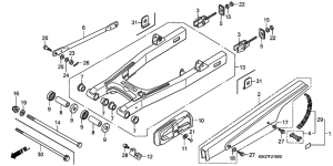 CB250 Swingarm / chain case