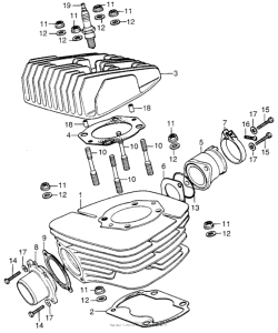 CR125 Цилиндр и головка цилиндра