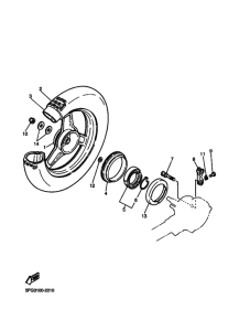 PW50 Rear wheel complete assy